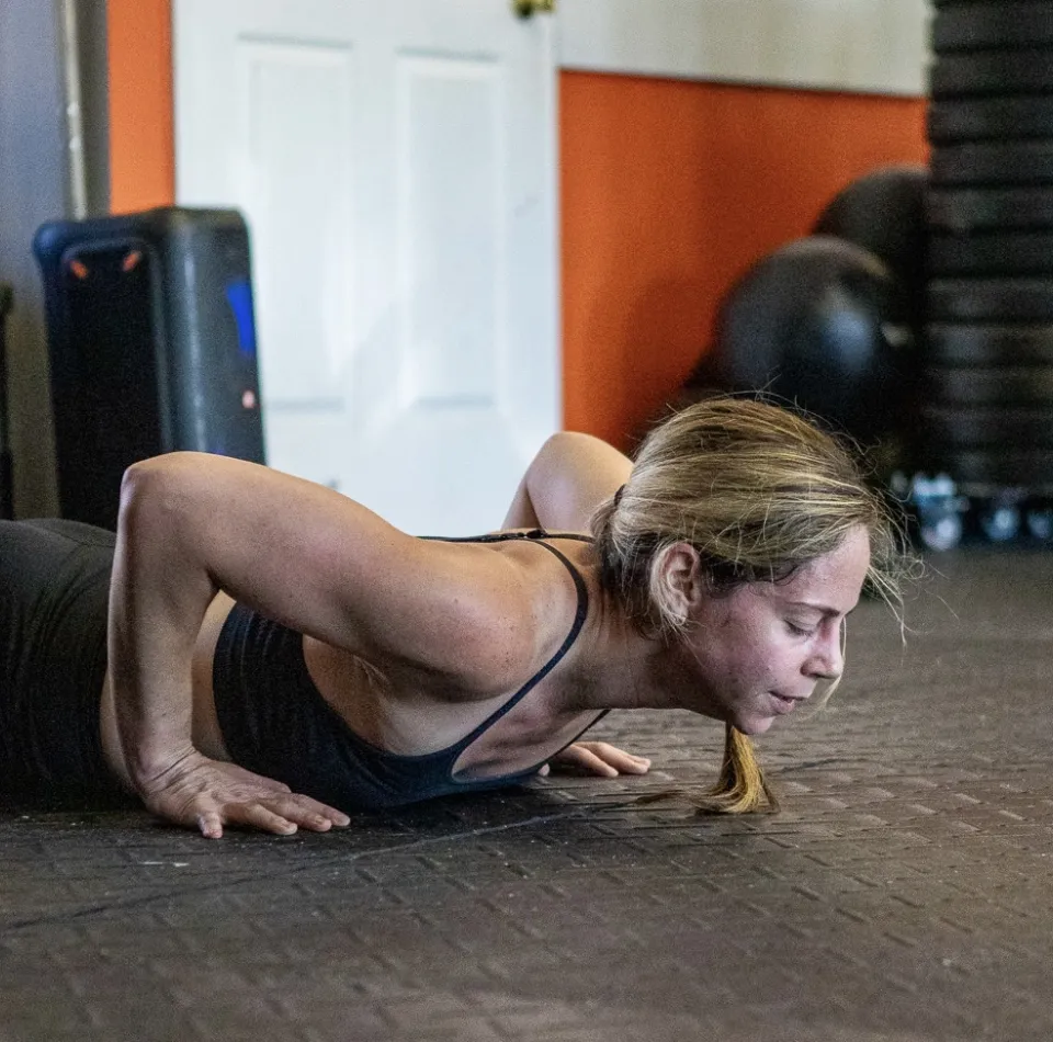 CrossFit Boiler Room Woman doing Pushups