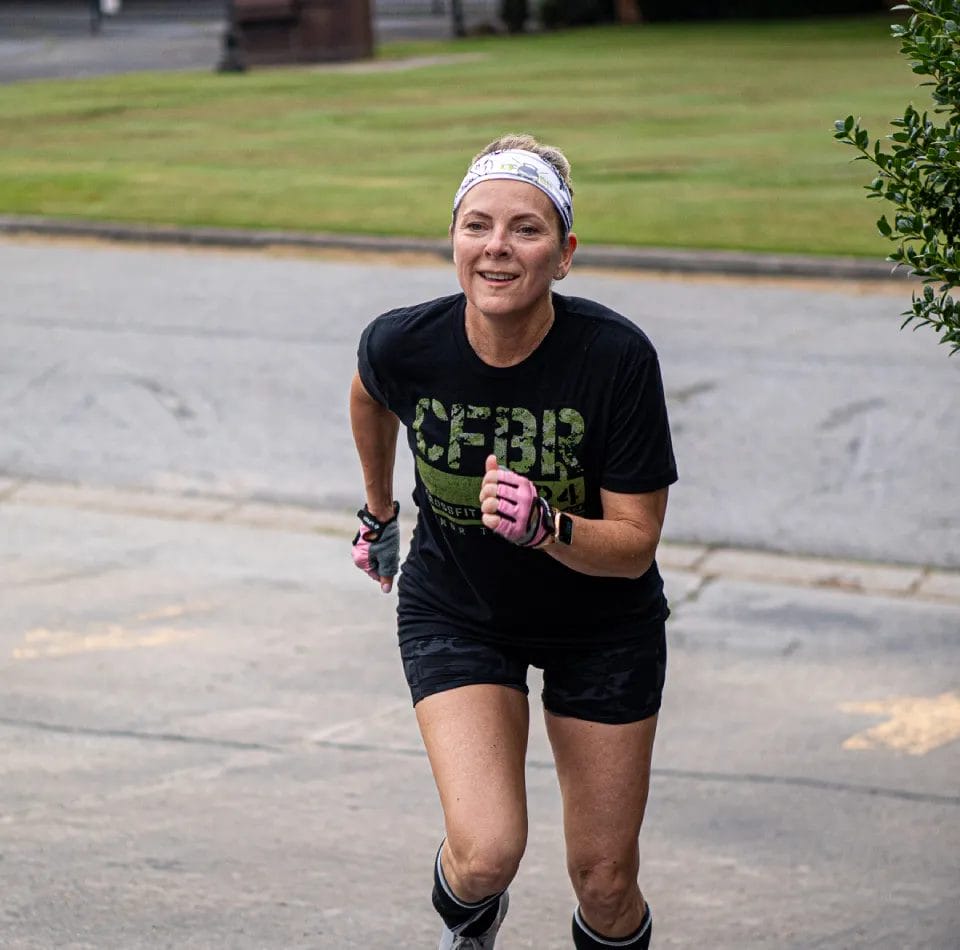 crossfit boiler room woman running outside